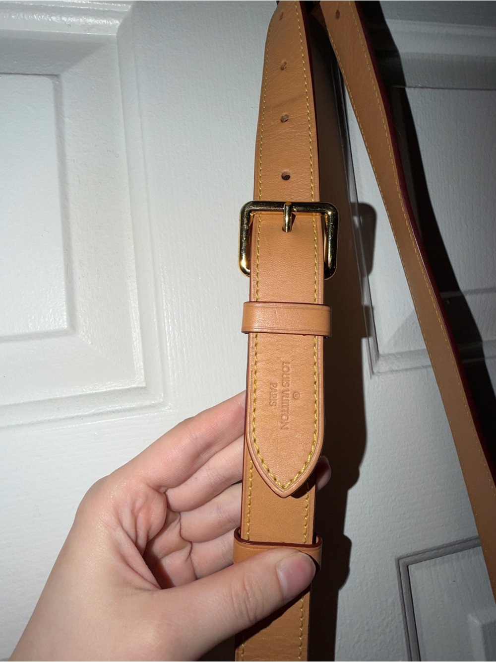 Louis Vuitton Monogram Shoulder Bag in Brown and Tan with Gold Hardware - Picture 9 of 10